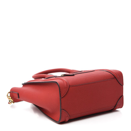 Celine Baby Grained Calfskin Nano Luggage Red 4 of 10