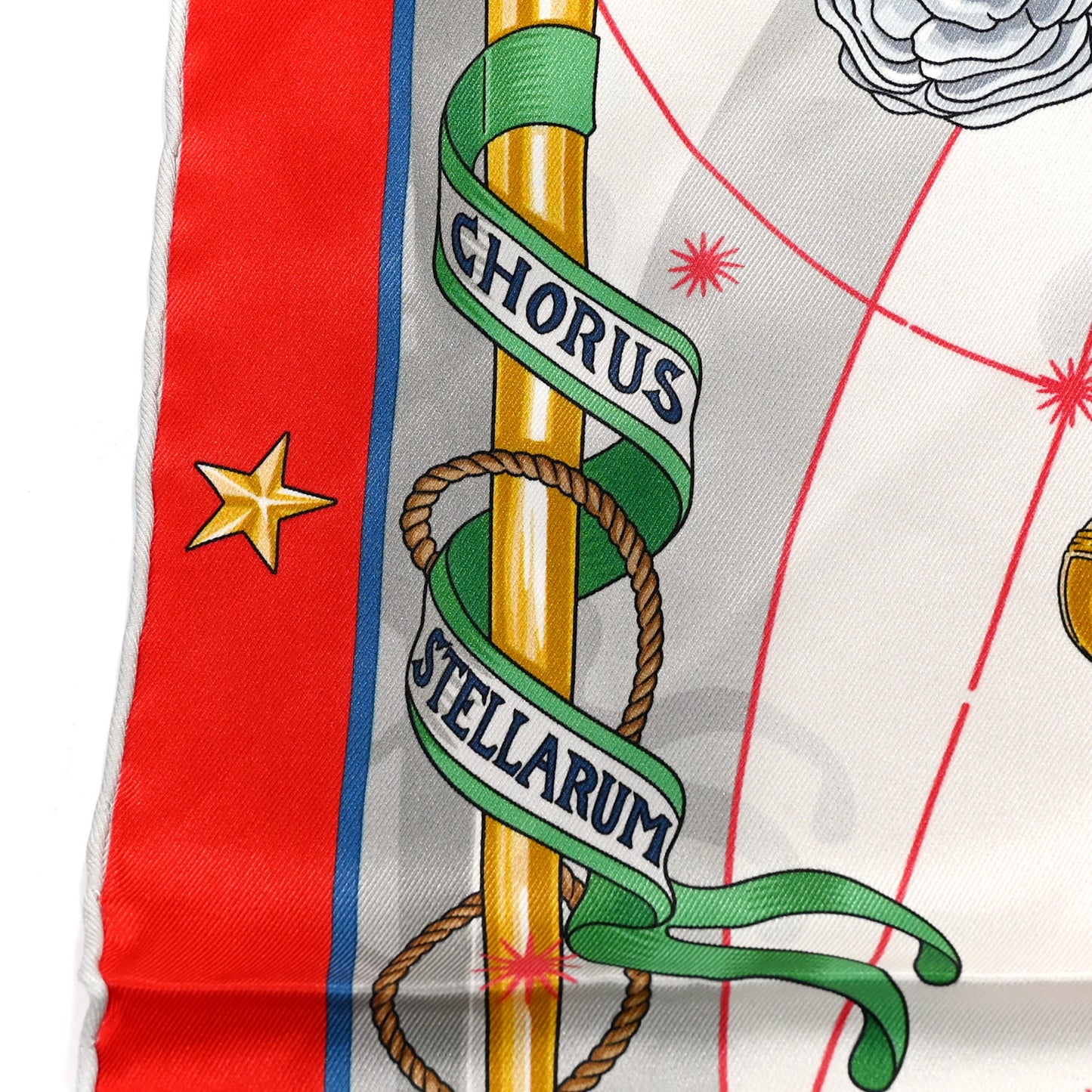 Silk Chorus Stellarum Scarf 70 Rouge White Multicolor