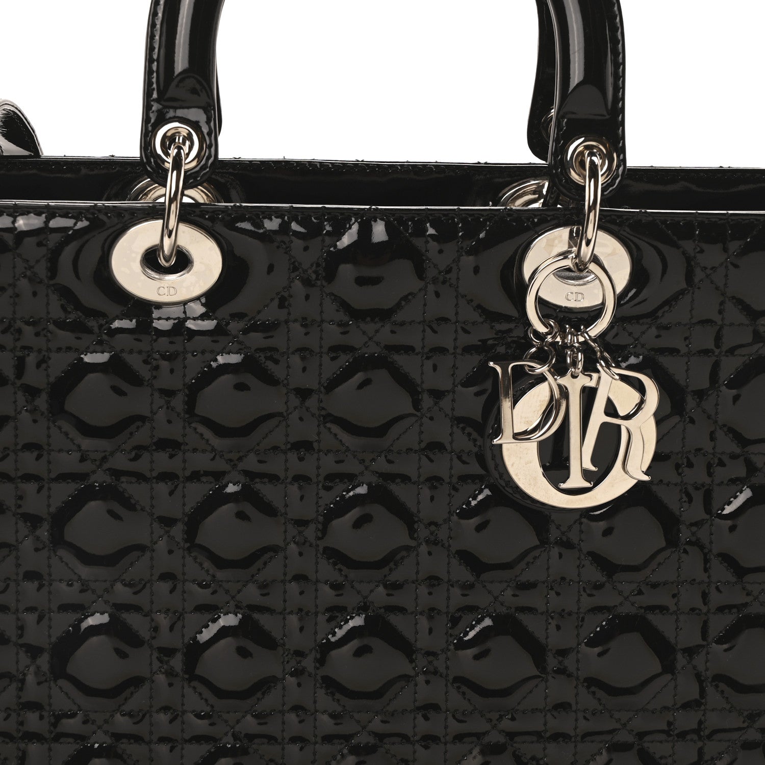 Christian Dior Patent Cannage Large Lady Dior Black 8 of 11