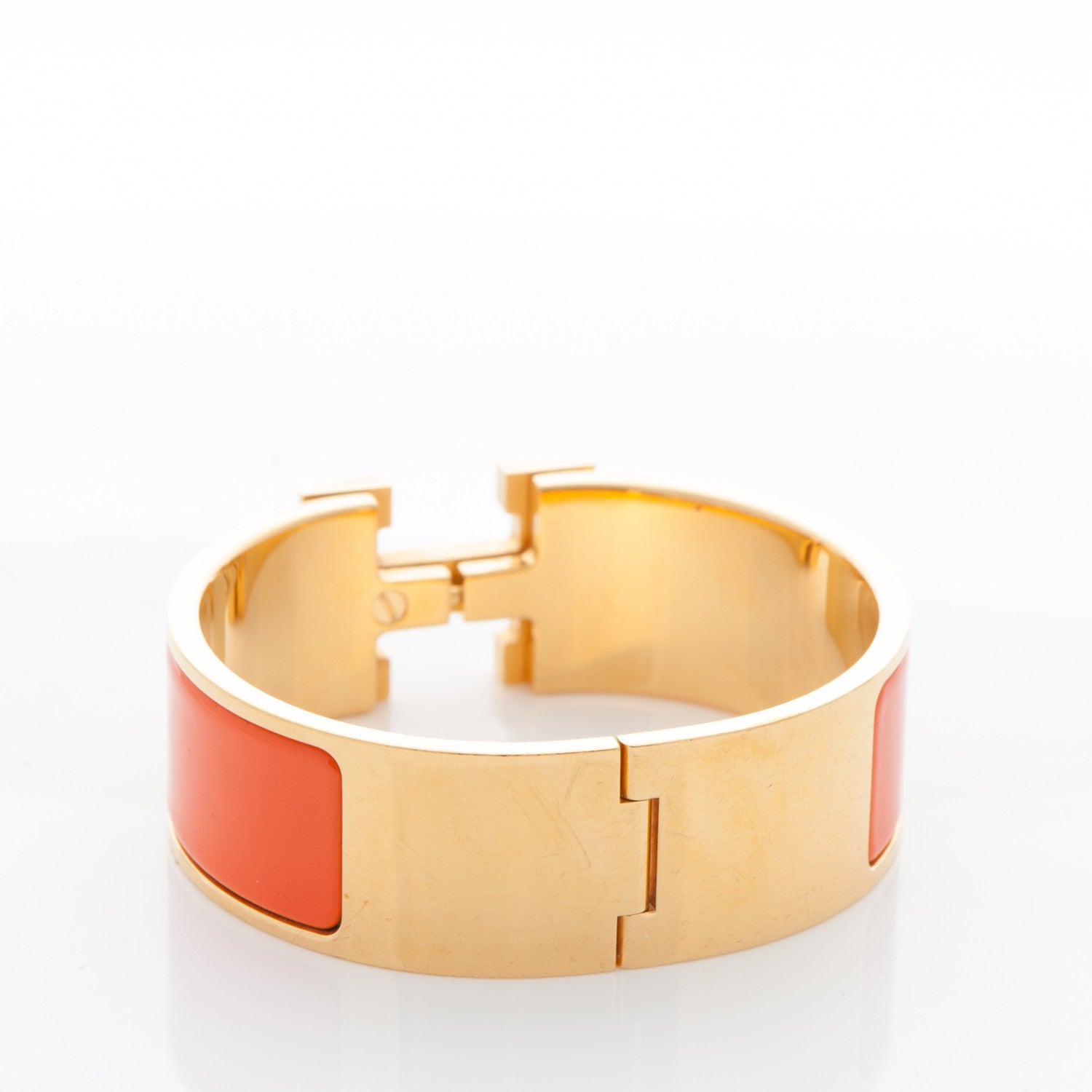 Hermes Enamel Wide Clic Clac H Bracelet PM Orange 3 of 4