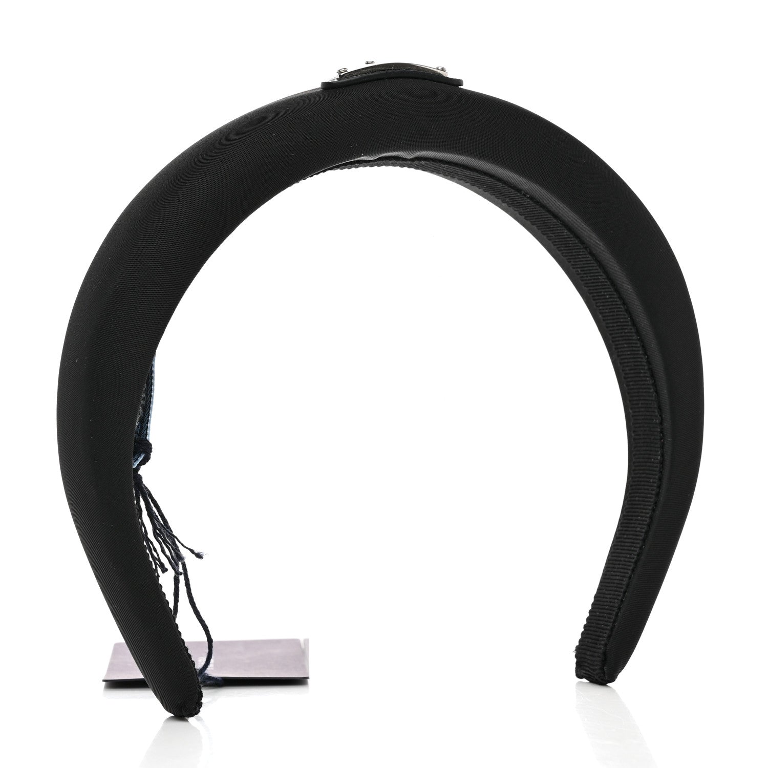 Prada Re-Nylon Metal Triangle Logo Headband Black 2 of 5