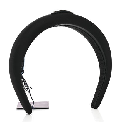 Prada Re-Nylon Metal Triangle Logo Headband Black 2 of 5