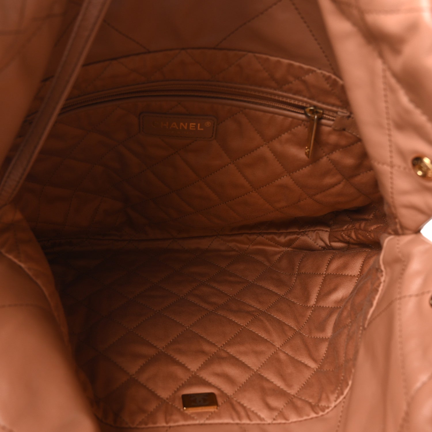 Chanel Shiny Calfskin Quilted Small Chanel 22 Beige 5 of 10