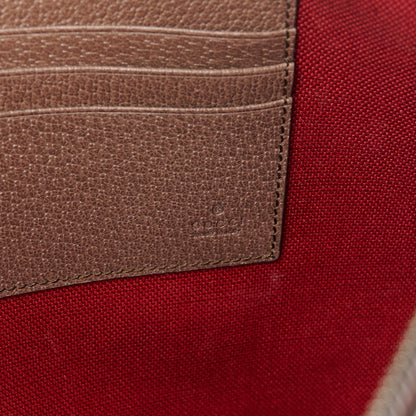 Gucci Cotton Wool Textured Calfskin Houndstooth Stripe Interlocking G Pouch Red Green Ivory Multicolor New Acero 6 of 9