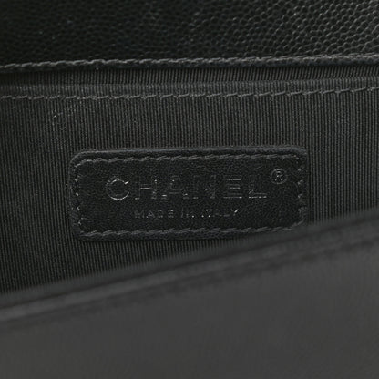 Chanel Caviar Chevron Quilted Small Boy Flap Black 5 of 10
