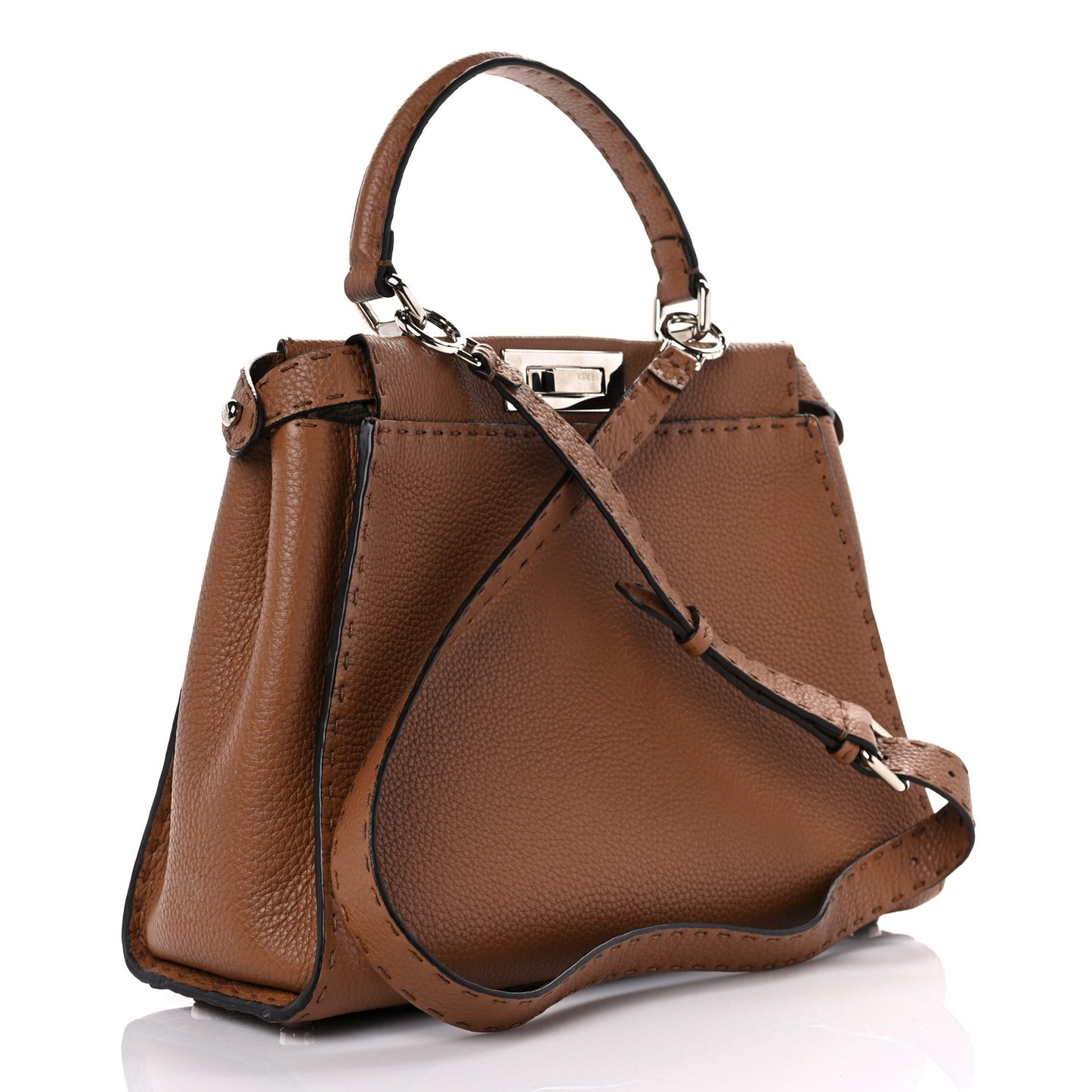 Cuoio Romano Selleria Bi-Color Medium Peekaboo Iconic Satchel Mou Deserto
