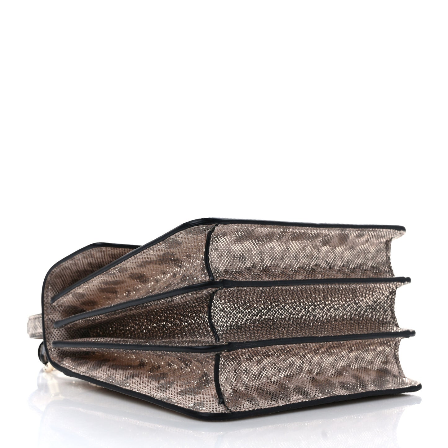 Metallic Karung Serpenti Forever Top Handle White Agate