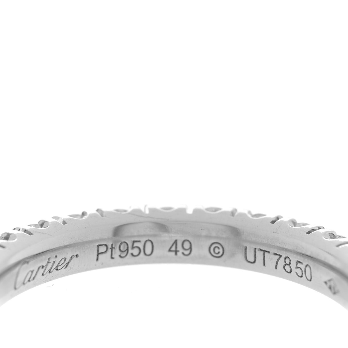 Platinum Diamond 2.6mm Etincelle de Cartier Wedding Band Ring 49 4.75