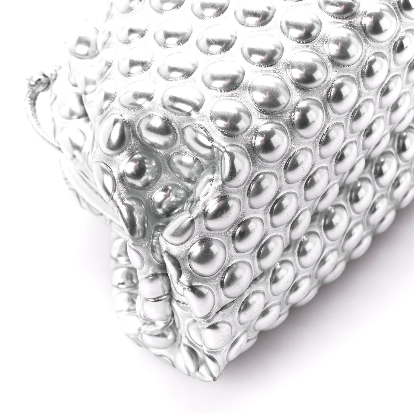 Metallic Fabric Bubble Wrap The Mini Pouch Silver