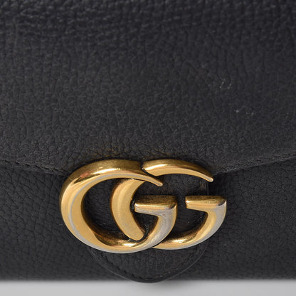 Gucci Calfskin GG Marmont Chain Wallet Black 10 of 12