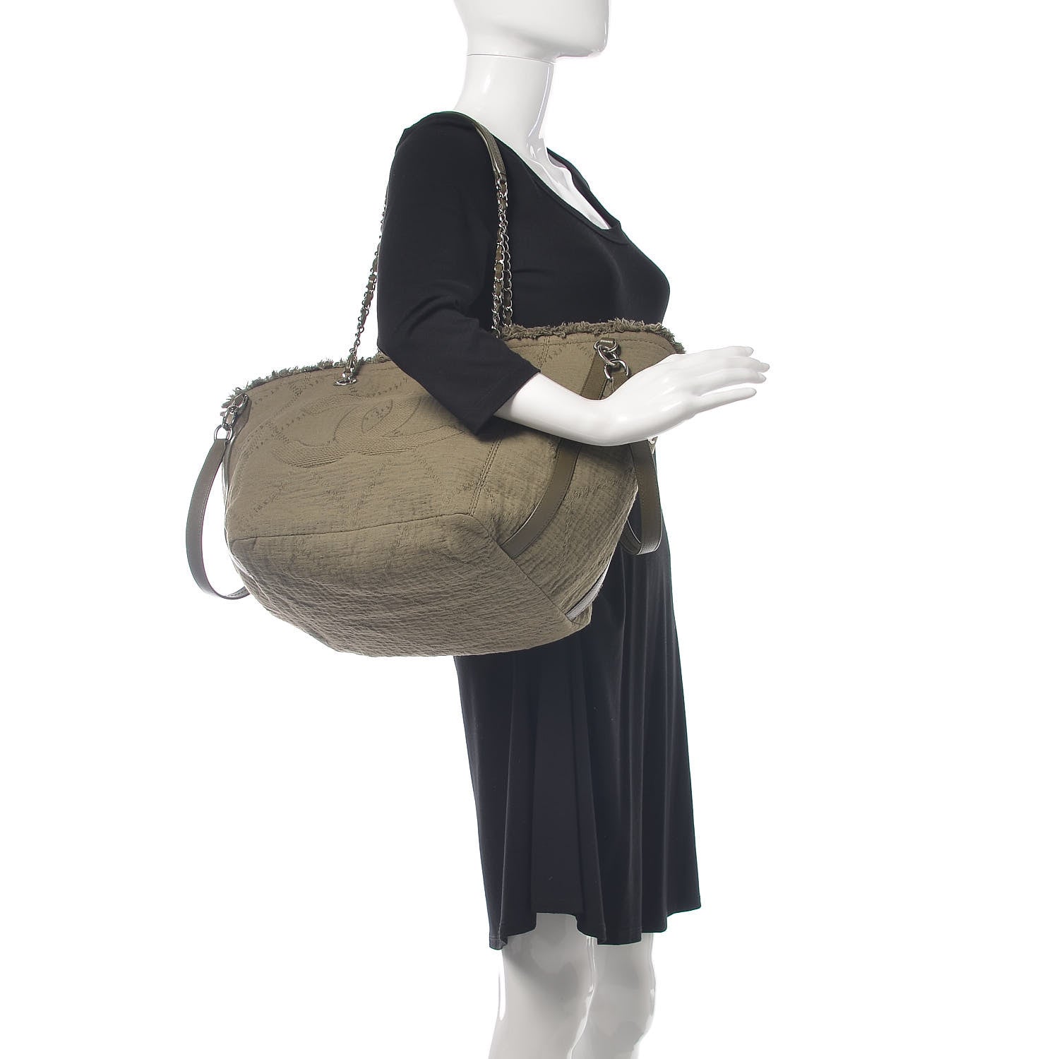 Chanel Canvas Small Double Face Shopping Tote Green 2 of 10