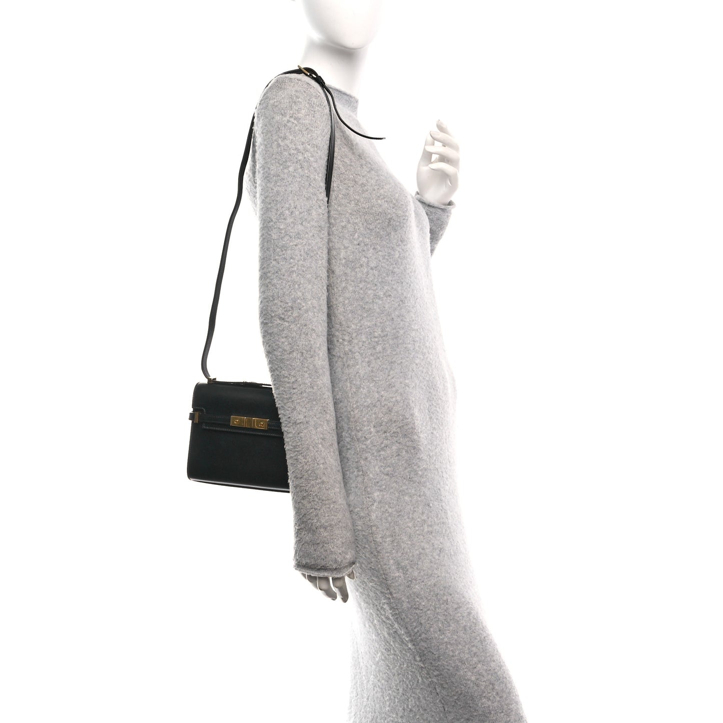 Smooth Calfskin Mini Manhattan Shoulder Bag Black