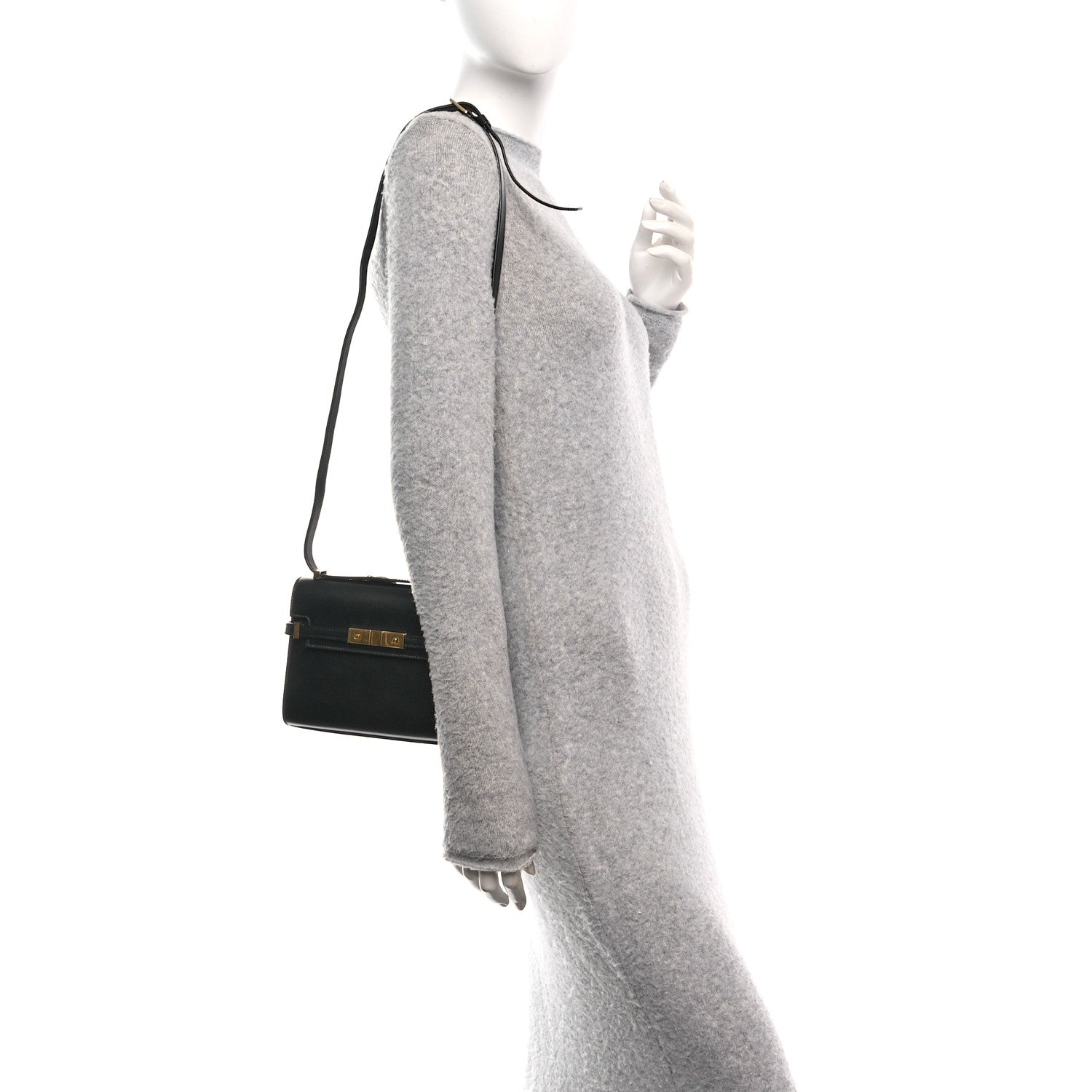 Saint Laurent Smooth Calfskin Mini Manhattan Shoulder Bag Black 2 of 11