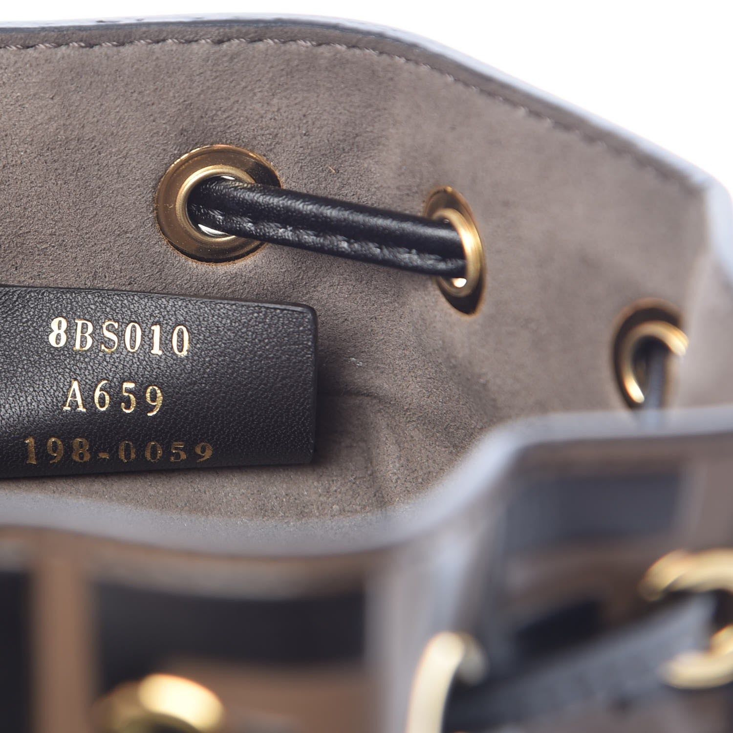 Fendi Vitello Liberty F is Fendi Bi-Color FF 1974 Embossed Mini Mon Tresor Bucket Bag Maya Black 7 of 7