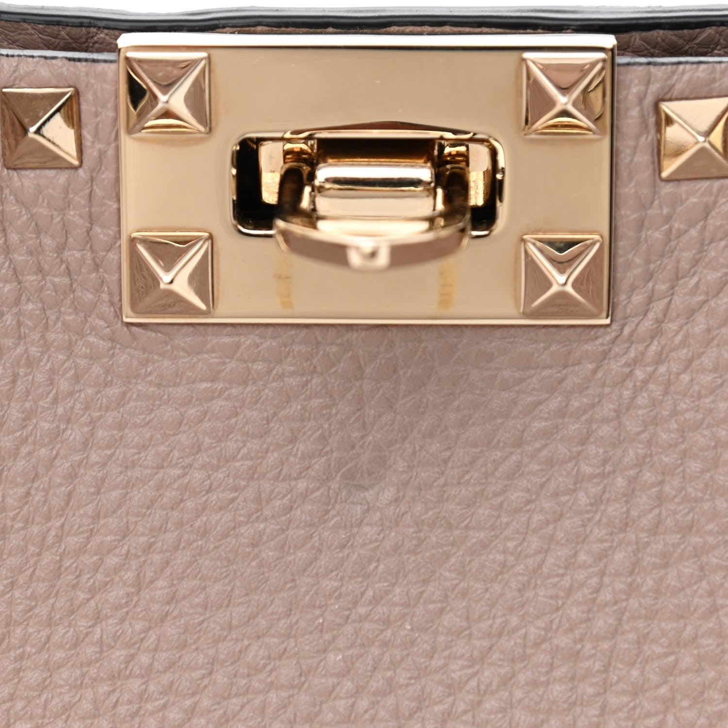 Valentino Garavani Pebbled Calfskin Small Rockstud Flip Lock Hobo Poudre 10 of 10