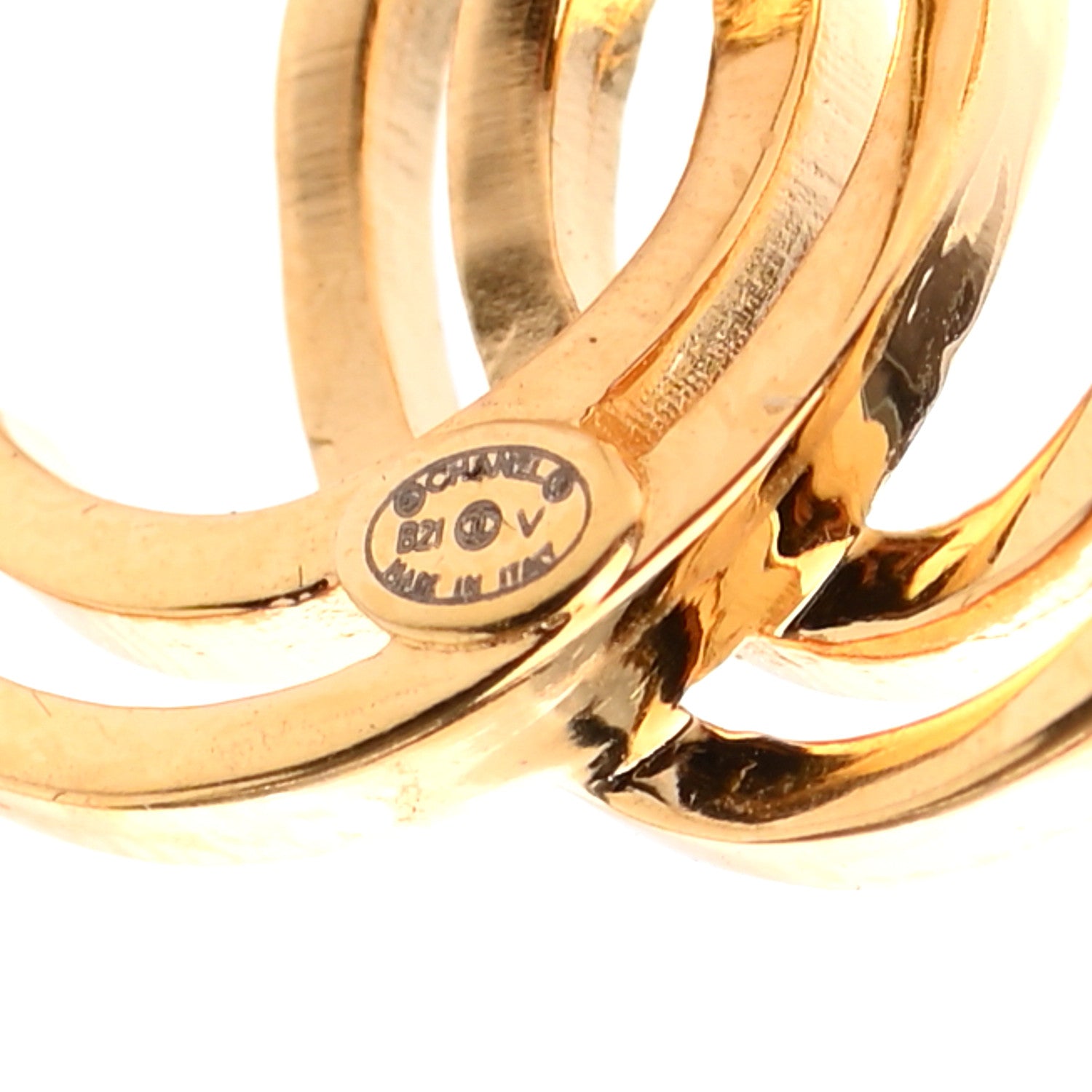 Chanel Metal Obazine CC Earrings Gold 4 of 4