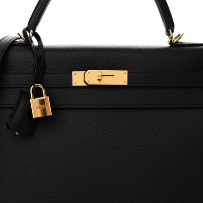 Hermes Epsom Kelly Sellier 32 Black 8 of 11