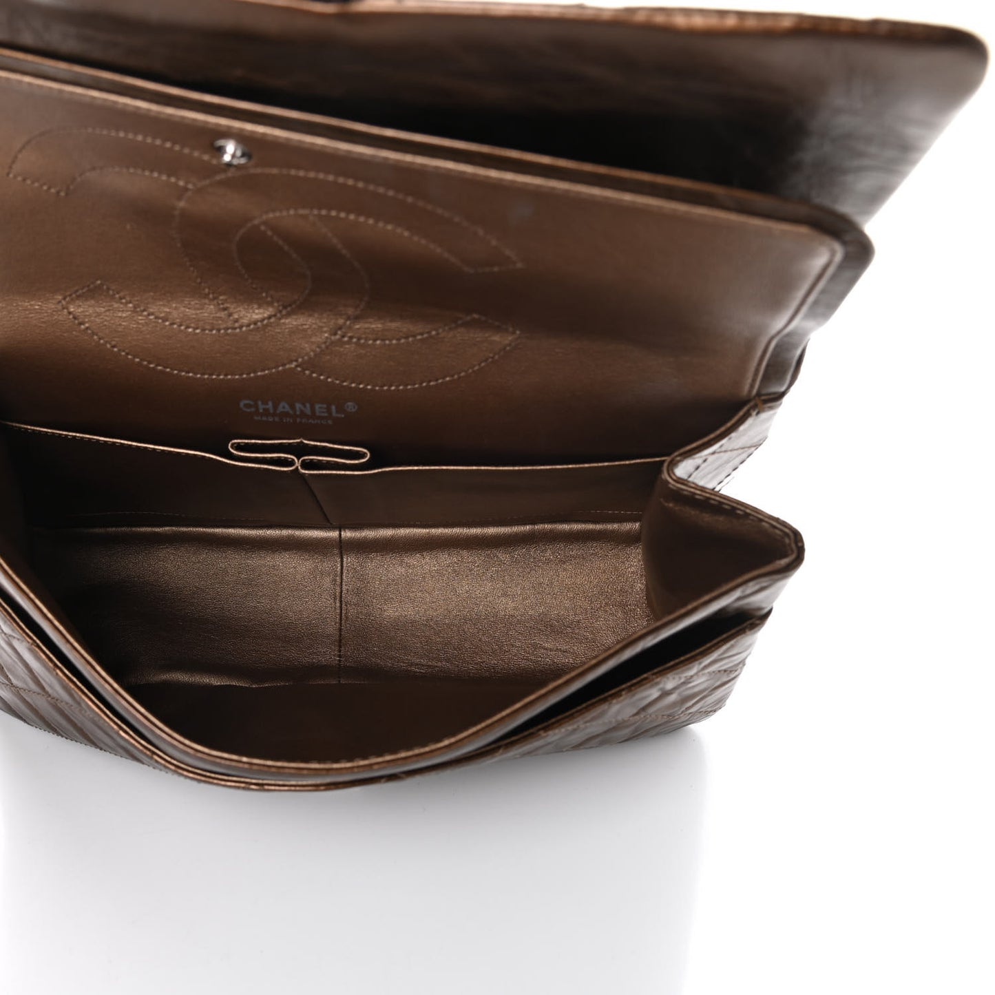 Metallic Aged Calfskin Quilted 2.55 Reissue 227 Flap Bronze