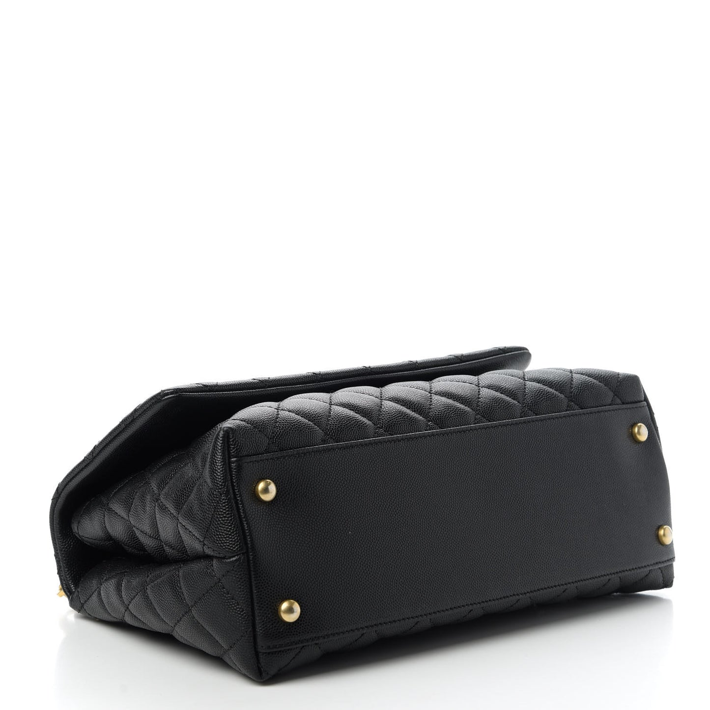 Caviar Quilted Small Coco Handle Flap Black