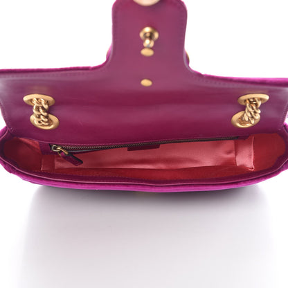 Gucci Velvet Matelasse Small GG Marmont Shoulder Bag Fuchsia Violet Cyclamen 5 of 7