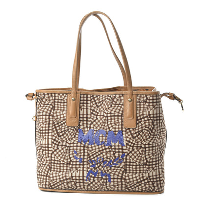 MCM Visetos Medium Liz Reversible Shopper Tote Cognac 9 of 15