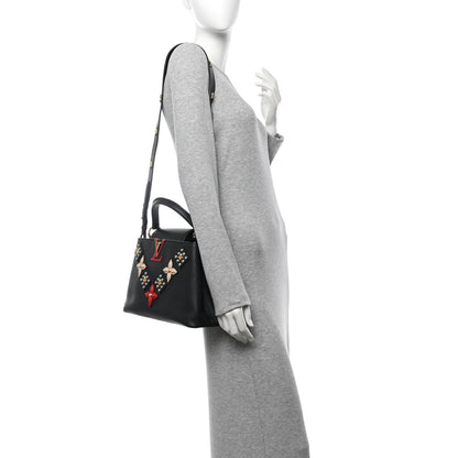 Louis Vuitton Taurillon Mechanical Flowers Smile Capucines PM Black 3 of 12