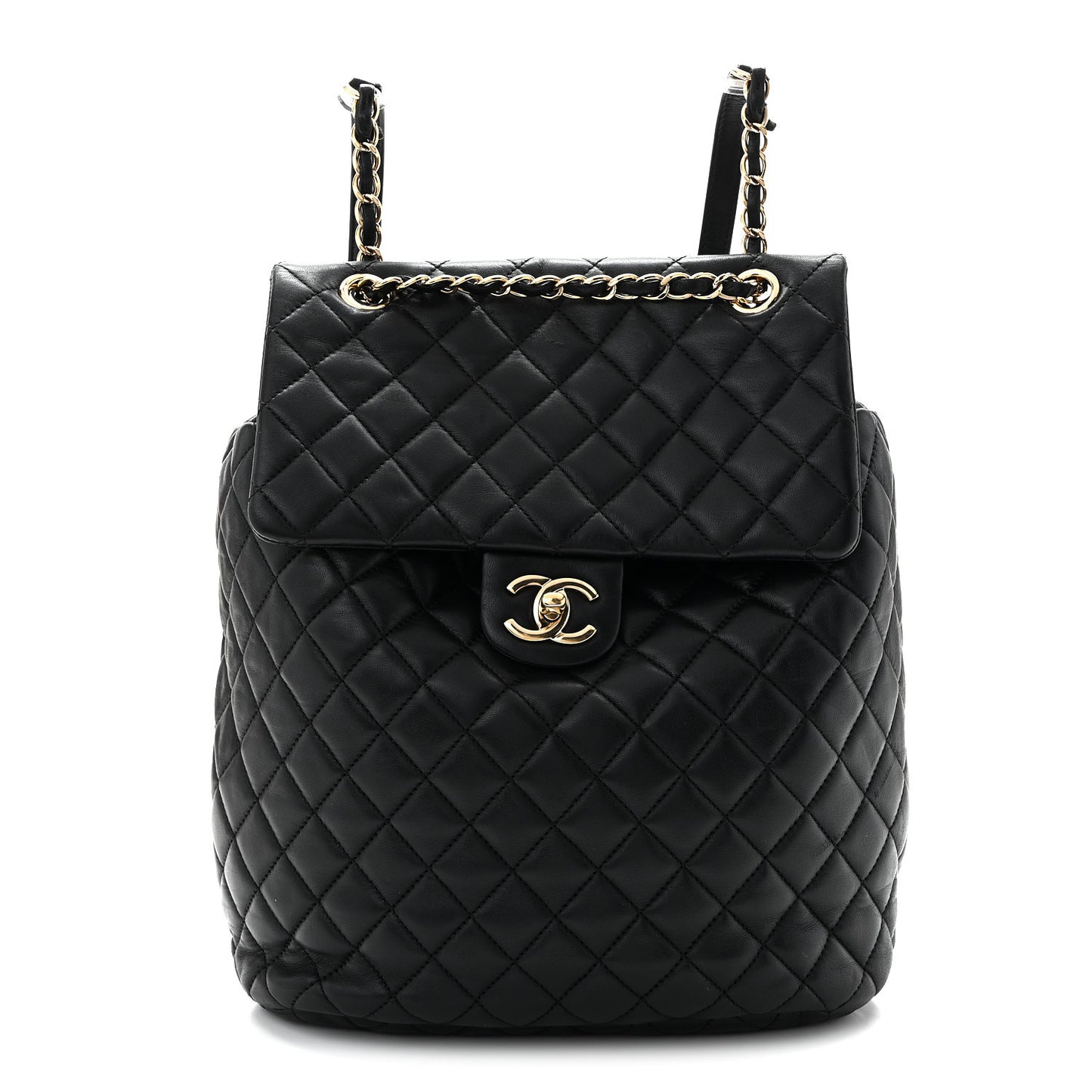Lambskin Quilted Large Urban Spirit Backpack Black