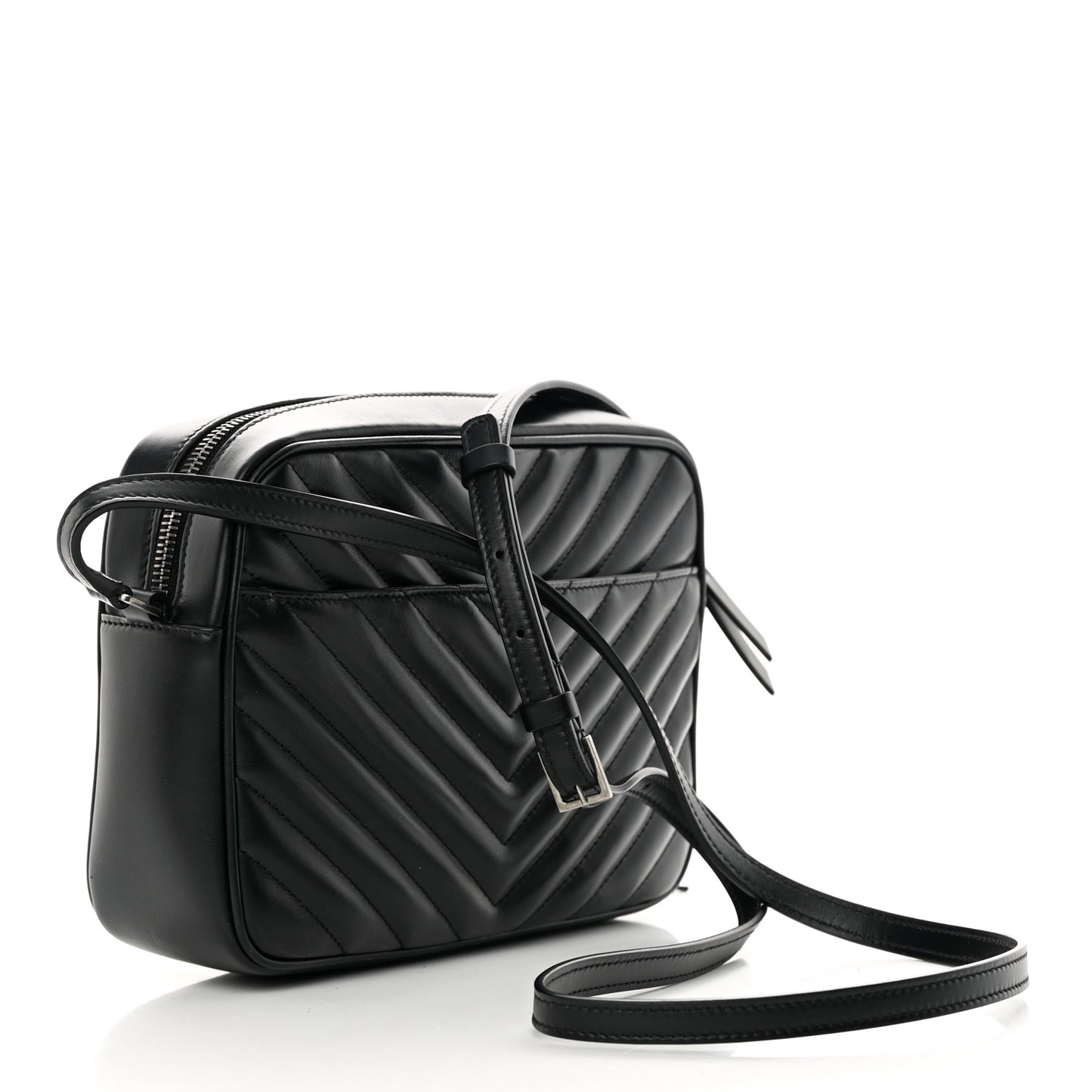 Calfskin Matelasse Monogram Lou Camera Bag Black