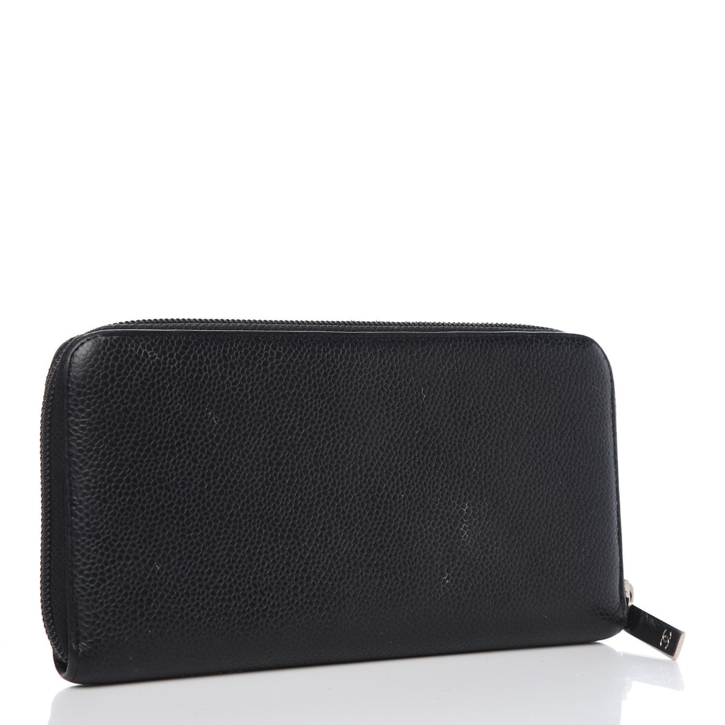 Caviar Large Timeless CC Zip Around Wallet Black