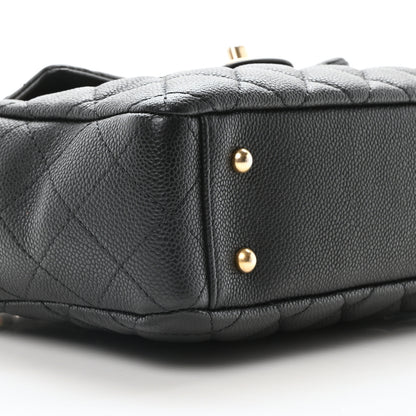 Chanel Caviar Calfskin Quilted Small Top Handle Flap Black 9 of 11