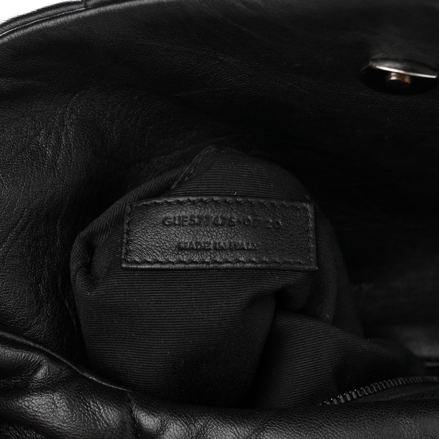 Lambskin Quilted Monogram Monochrome Medium Loulou Puffer Chain Satchel Black