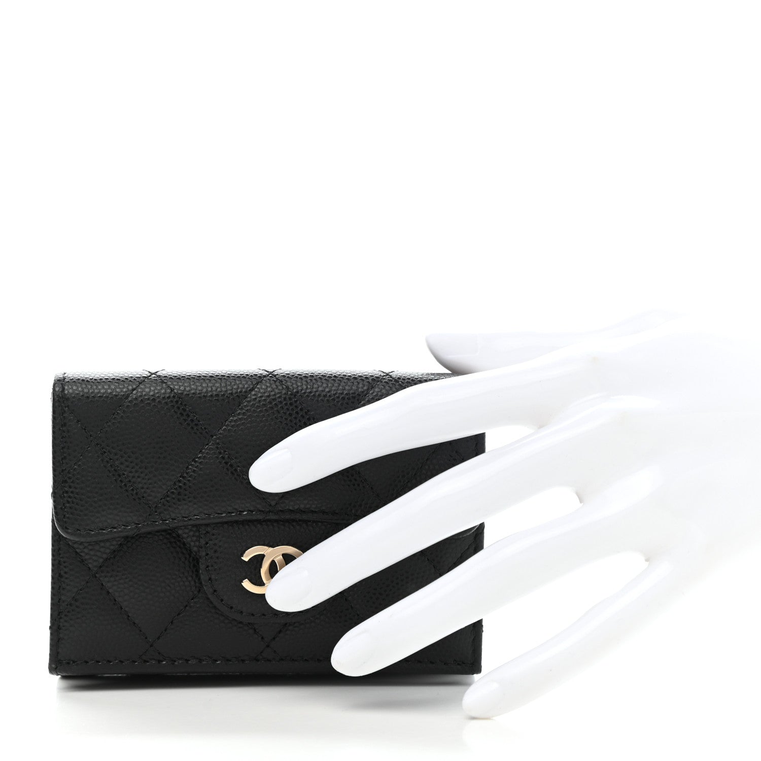 Chanel Caviar Quilted Double Flap Wallet Black 2 of 9