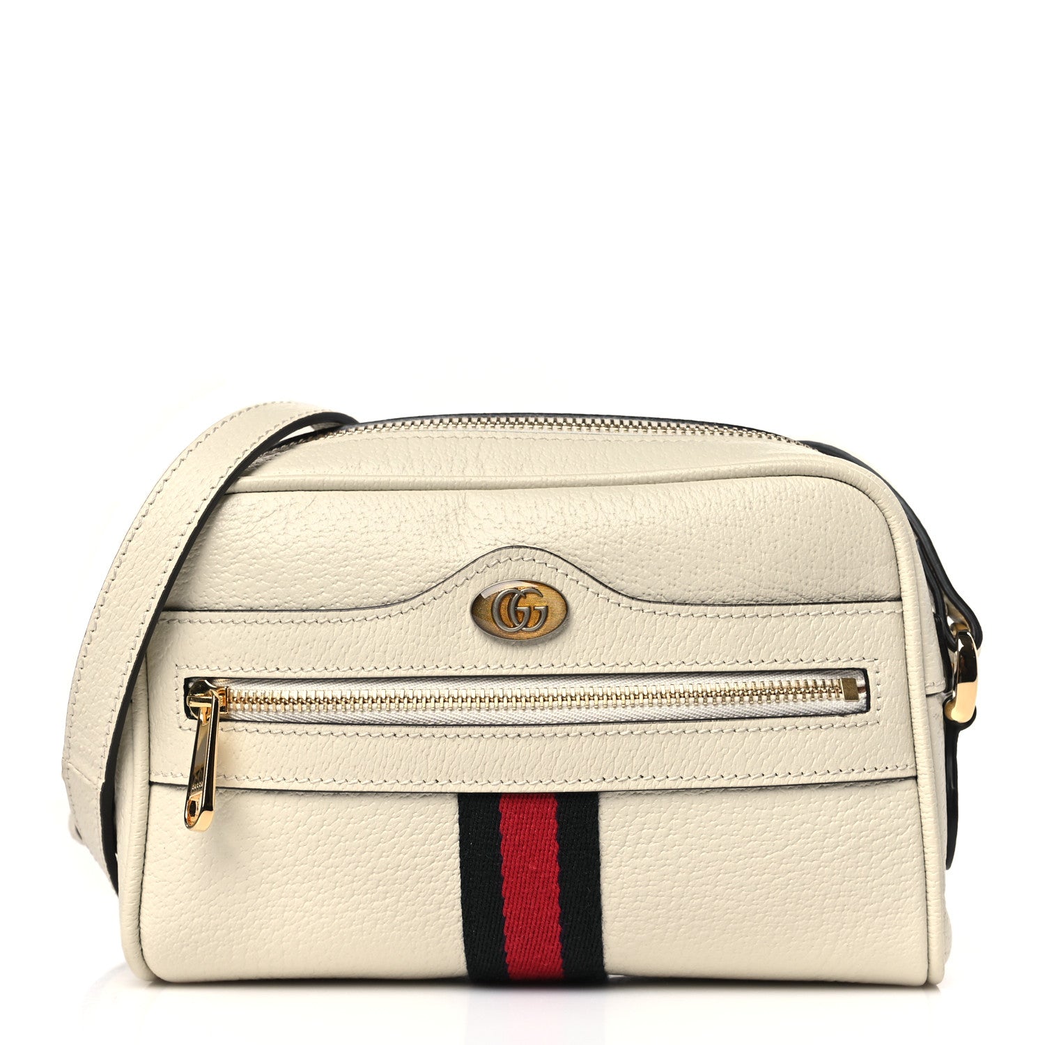 Gucci Textured Dollar Calfskin Web Mini Ophidia Shoulder Bag Mystic White 1 of 10