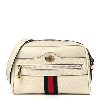 Gucci Textured Dollar Calfskin Web Mini Ophidia Shoulder Bag Mystic White 1 of 10