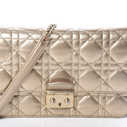 Christian Dior Metallic Lambskin Cannage Miss Dior Promenade Pouch Gold 7 of 9