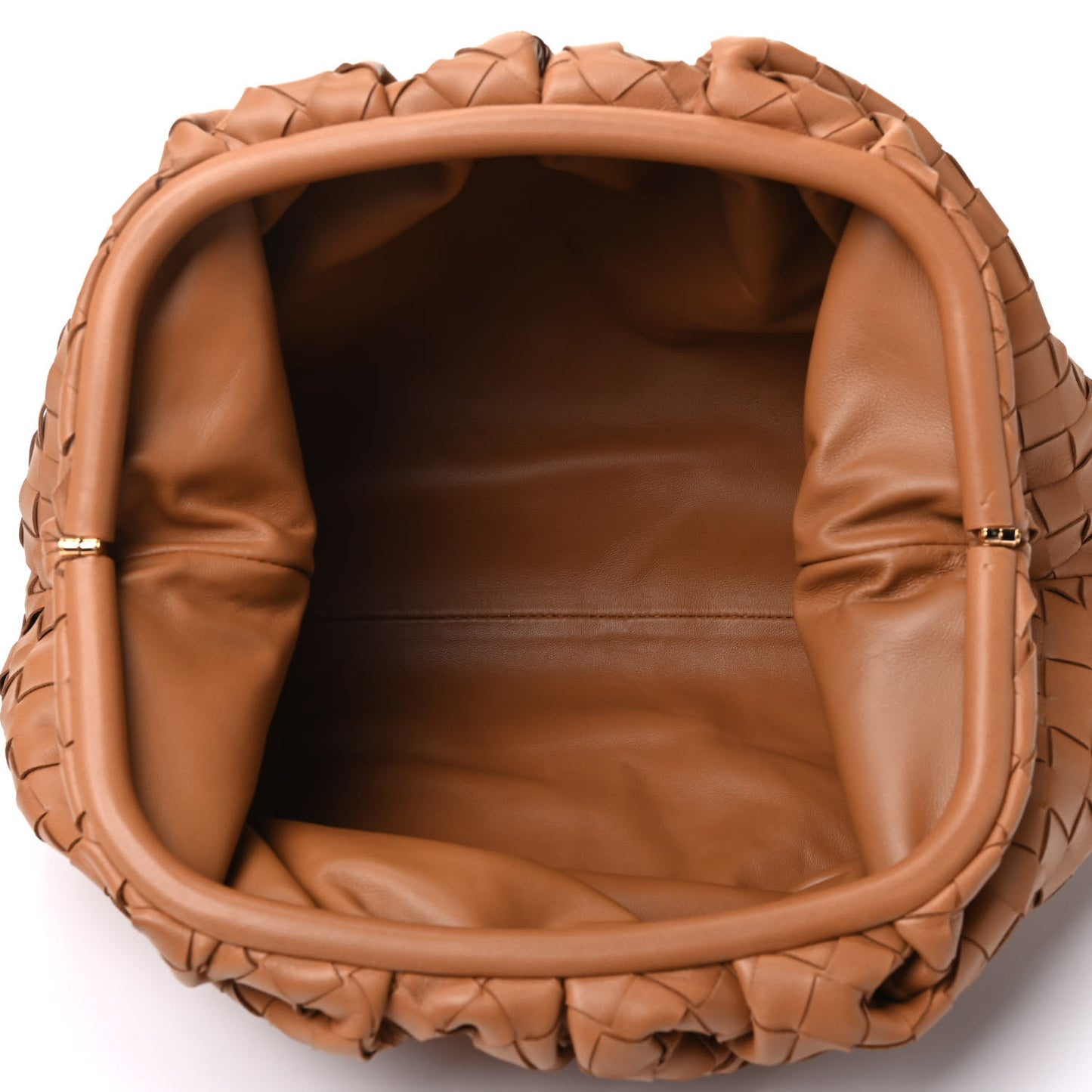 Nappa Maxi Intrecciato The Pouch Oversized Clutch Caramel