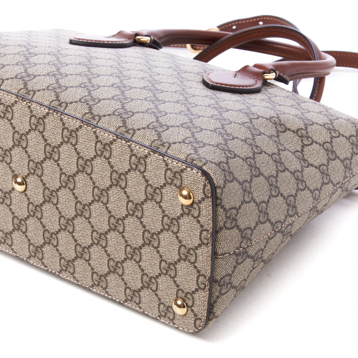 GG Supreme Monogram Small Zip Top Tote Beige Tuscany
