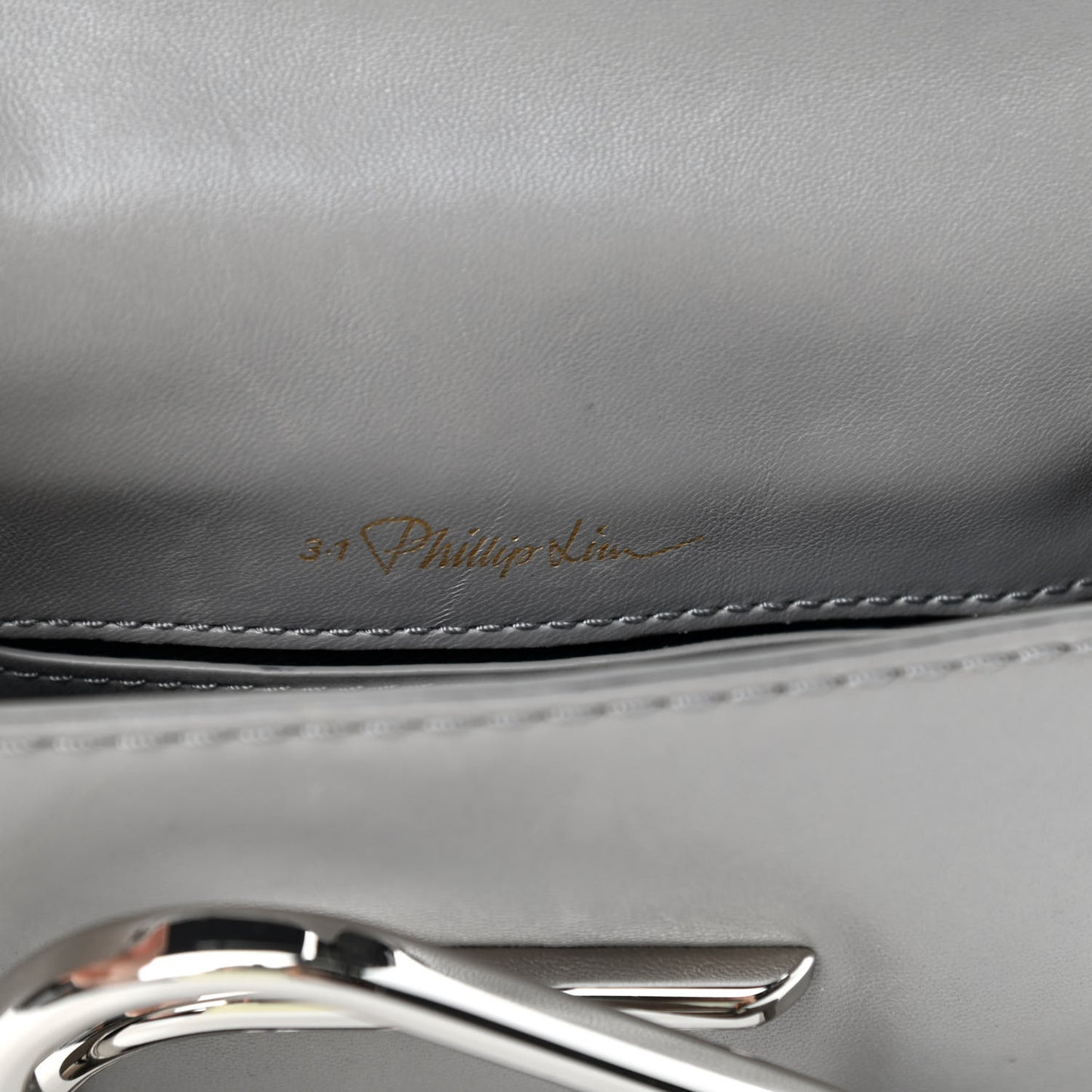 Calfskin Alix Soft Flap Clutch Grey