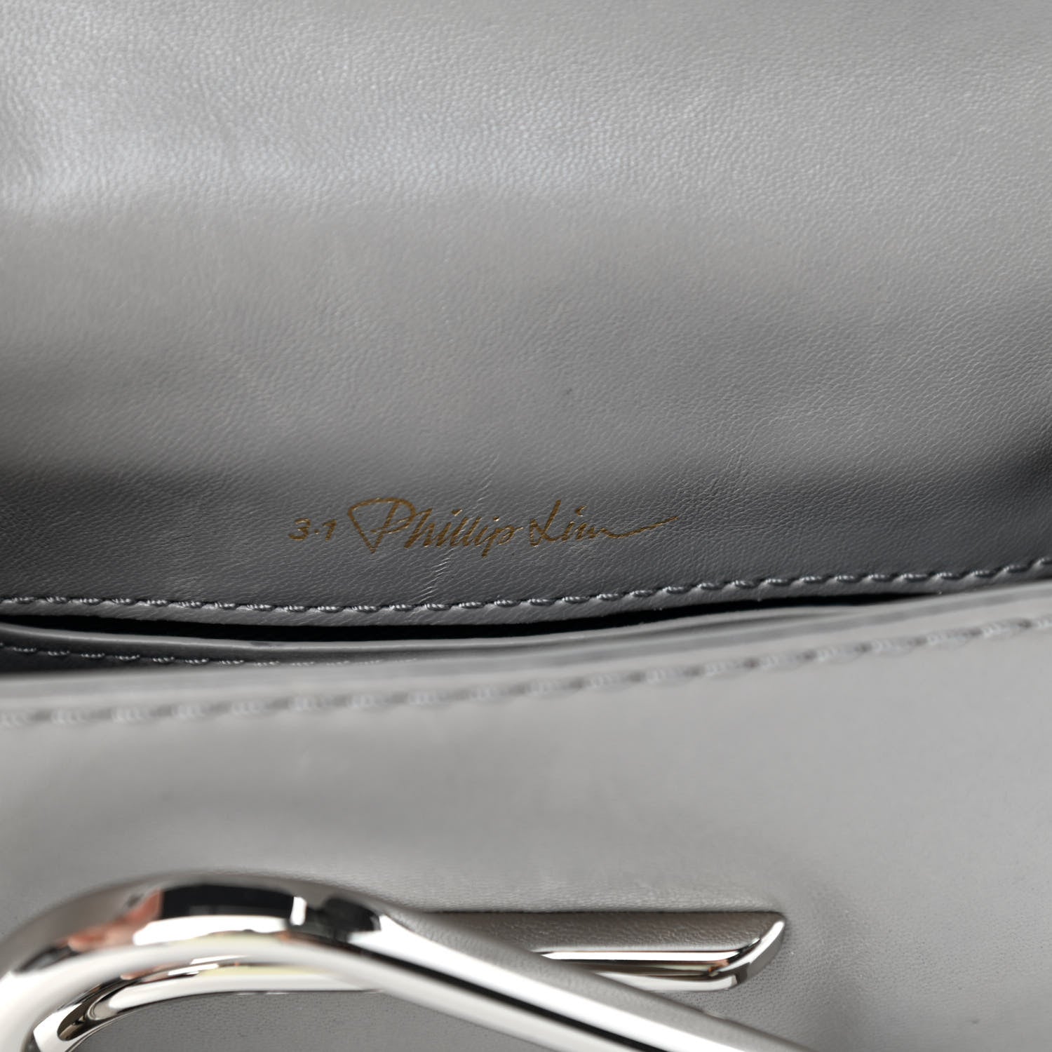 3.1 Phillip Lim Calfskin Alix Soft Flap Clutch Grey 6 of 9