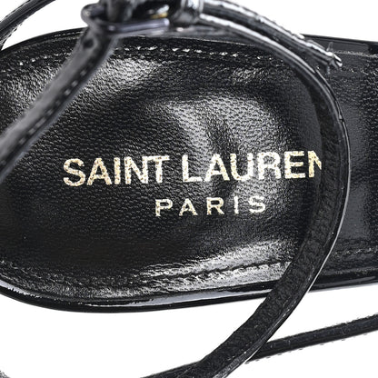 Saint Laurent Patent Cassandra 100 Ankle Strap Sandals 40 Black 8 of 12