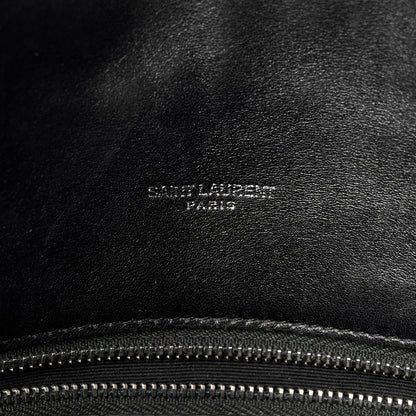 Saint Laurent Lambskin Quilted Toy Loulou Puffer Monogram Chain Satchel Black 6 of 11