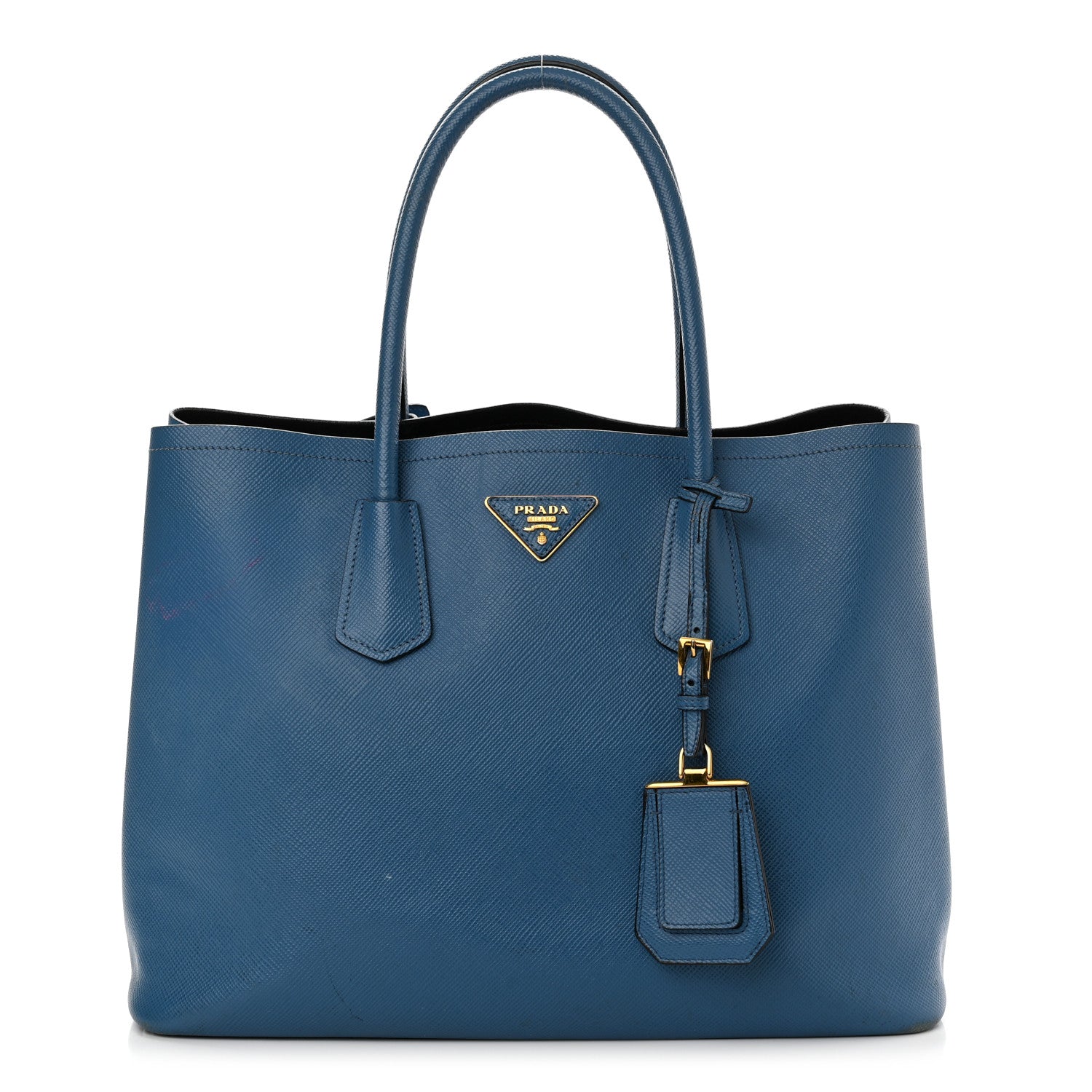 Prada Saffiano Cuir Medium Double Bag Cobalto 1 of 17