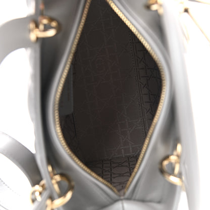 Christian Dior Pearly Lambskin Cannage Medium Lady Dior Grey 5 of 10