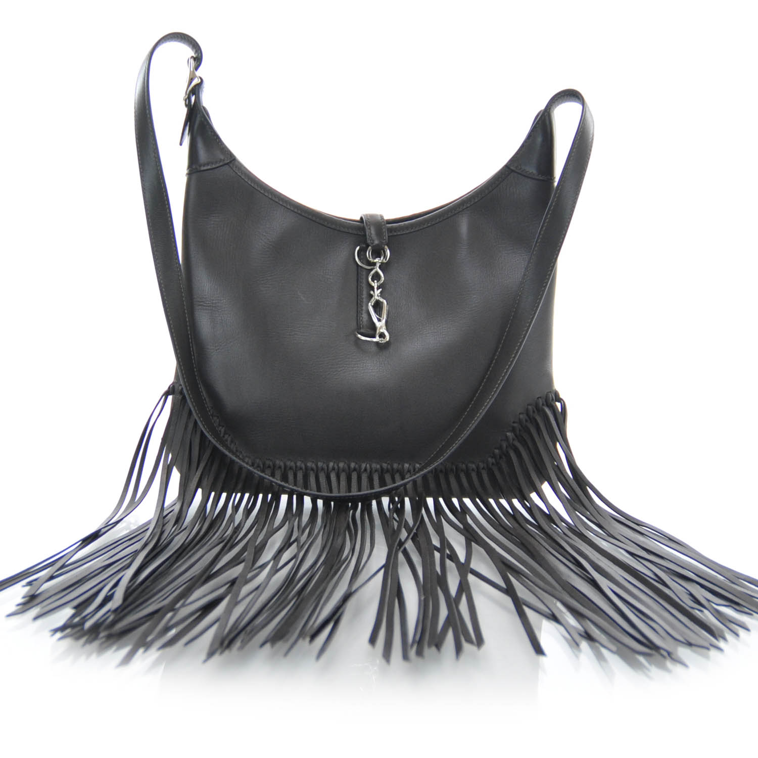 Hermes Sac Trim Anate Fringe Satchel Chocolate 1 of 8