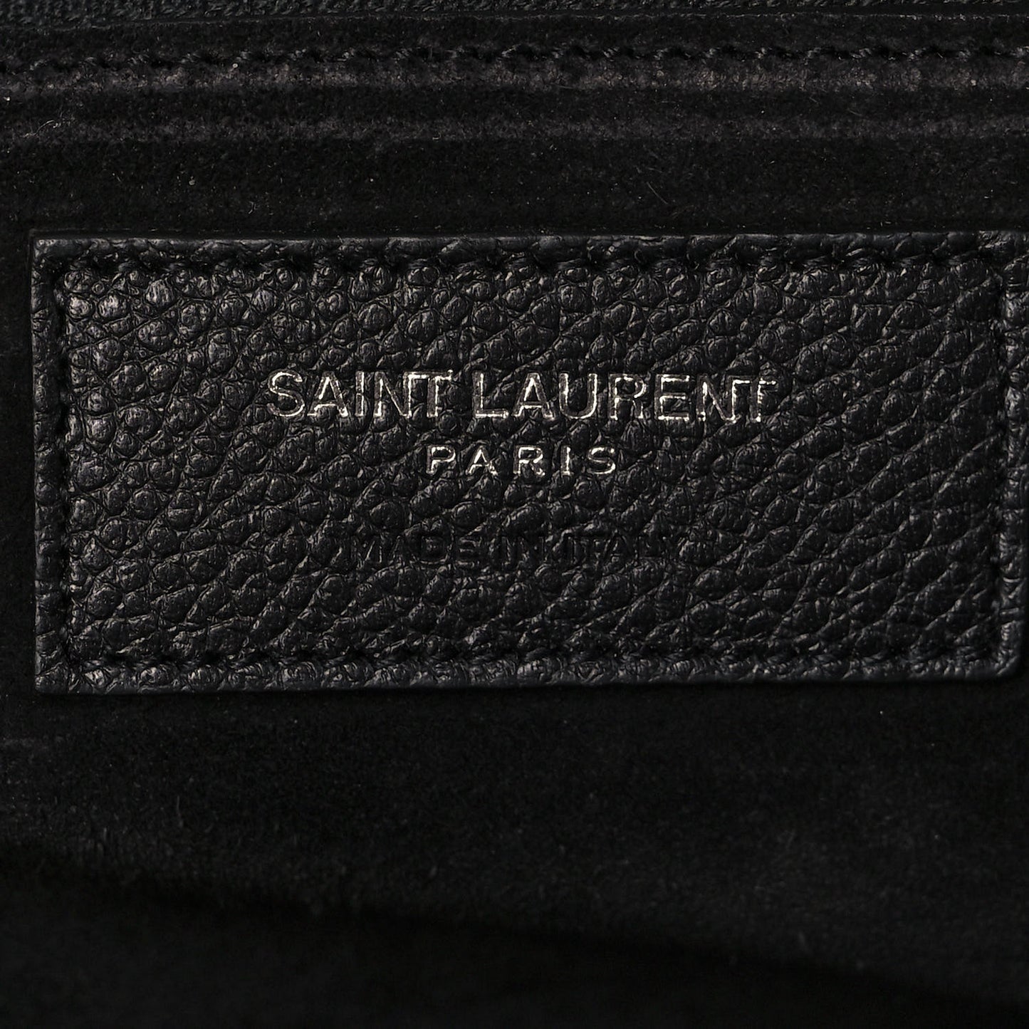 Grained Calfskin Small Cabas Rive Gauche Black