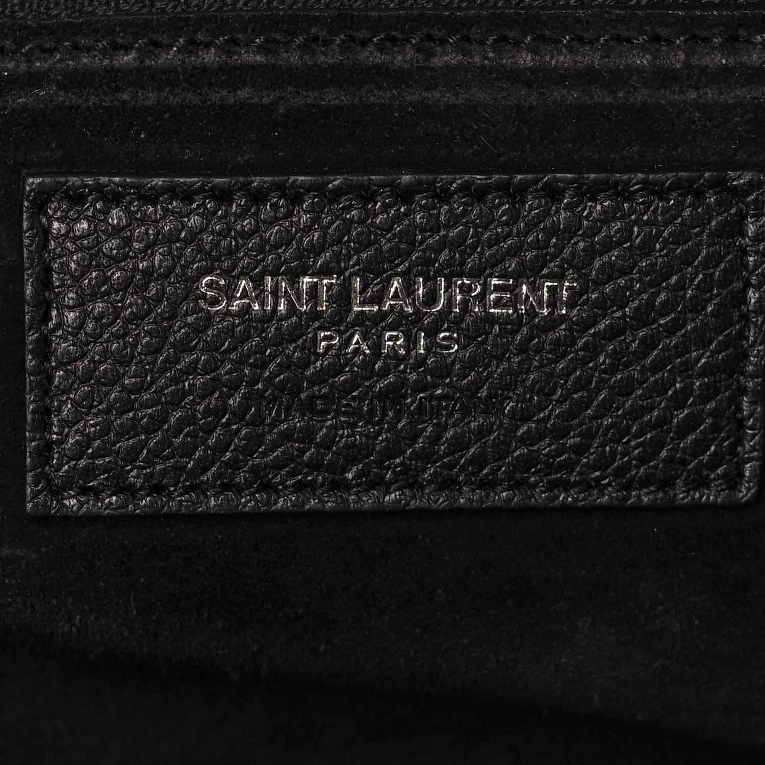Saint Laurent Grained Calfskin Small Cabas Rive Gauche Black 6 of 12
