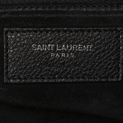 Saint Laurent Grained Calfskin Small Cabas Rive Gauche Black 6 of 12
