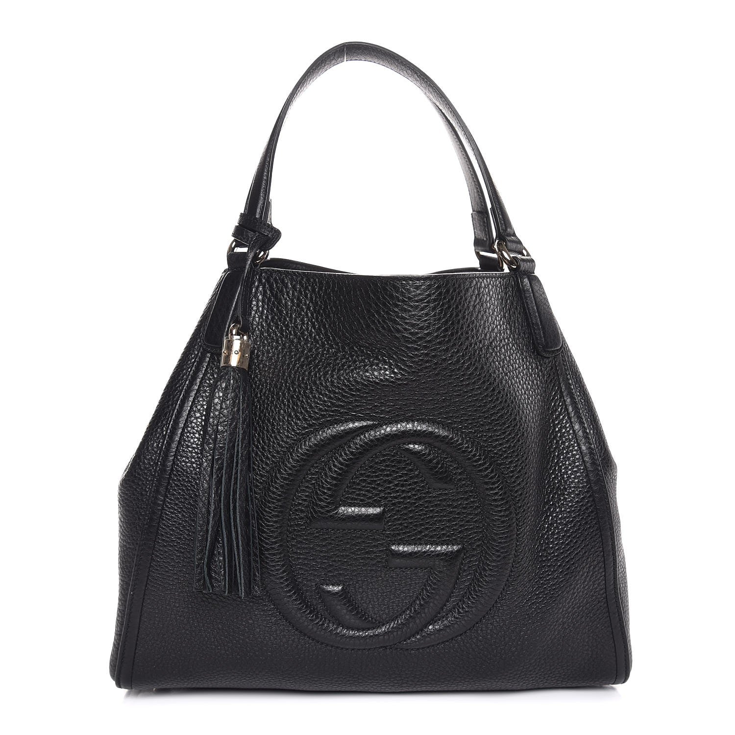 Gucci Pebbled Calfskin Medium Soho Shoulder Bag Black 1 of 7
