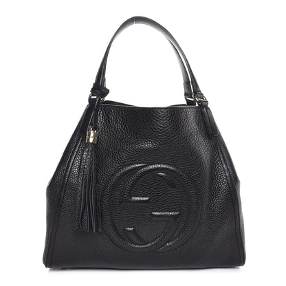 Gucci Pebbled Calfskin Medium Soho Shoulder Bag Black 1 of 7