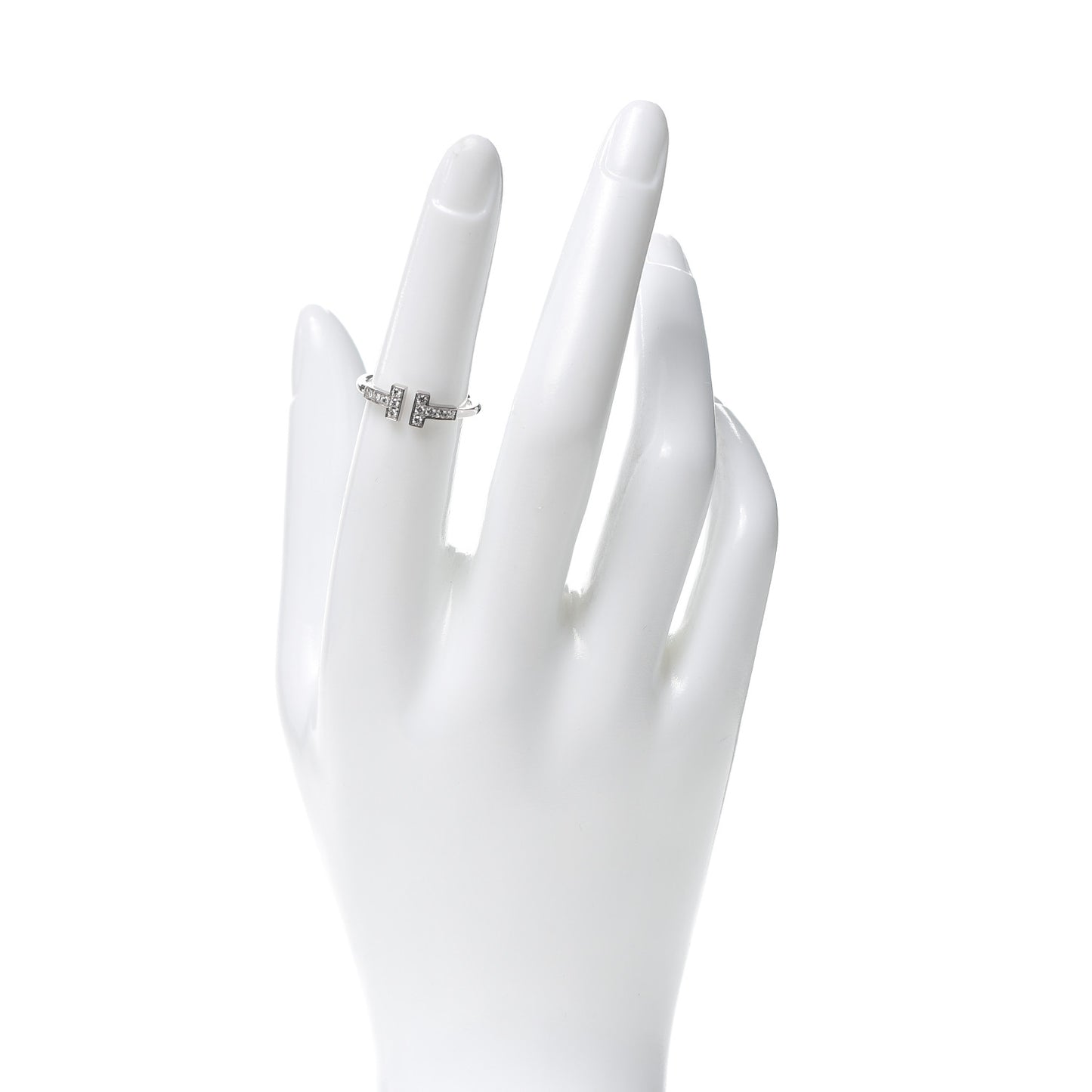 18K White Gold Diamond T Wire Ring 51 5.75